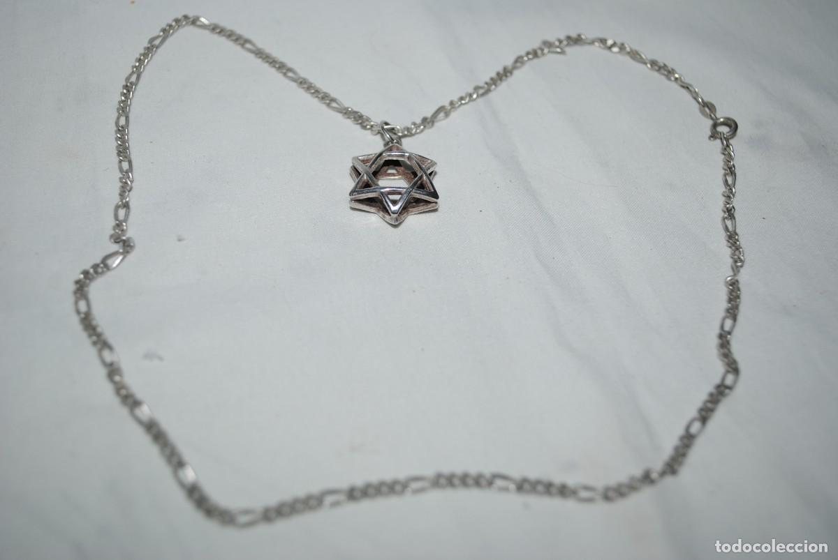 Antig&uuml;edades: CADENA DE DISE&Ntilde;O Y ESTRELLA DE DAVID , TODO DE PLATA . - Foto 2