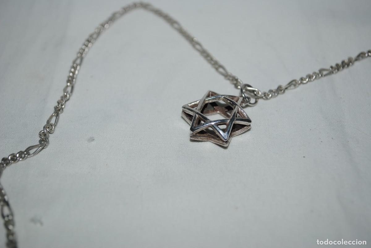 Antig&uuml;edades: CADENA DE DISE&Ntilde;O Y ESTRELLA DE DAVID , TODO DE PLATA . - Foto 3
