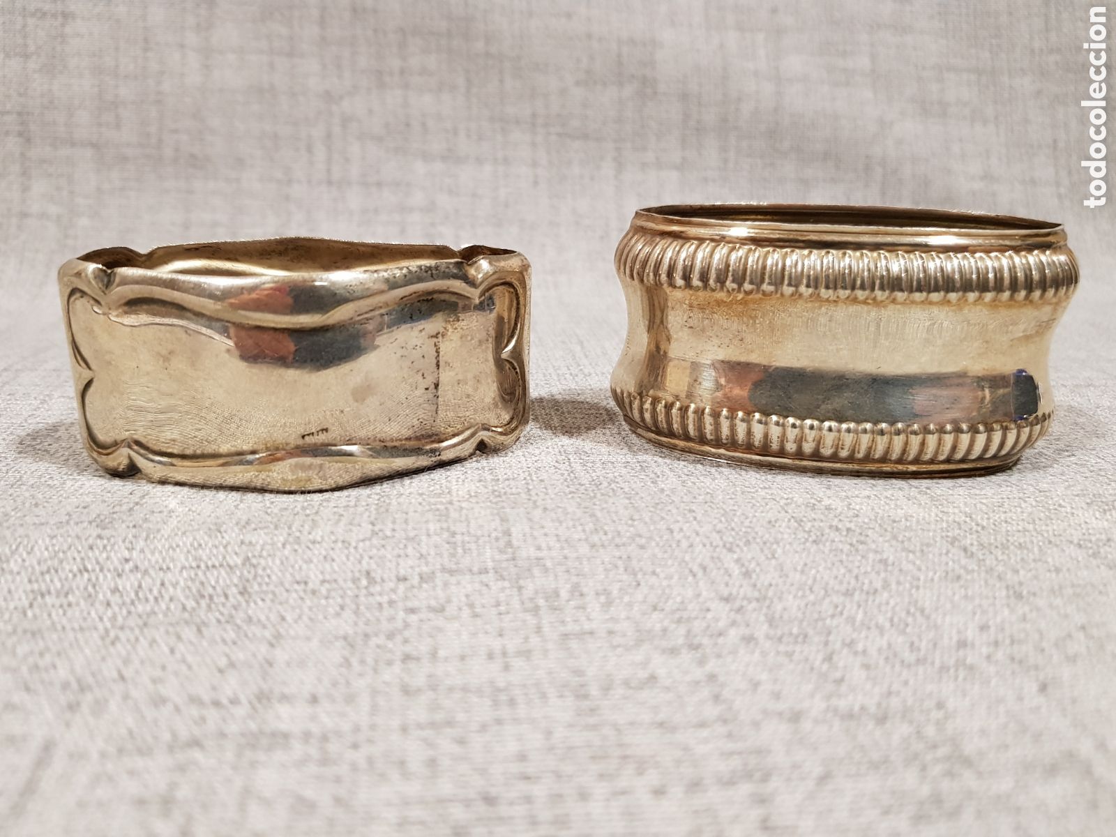 Antiguidades: SERVILLETEROS DE METAL (ALPACA O SIMILAR)