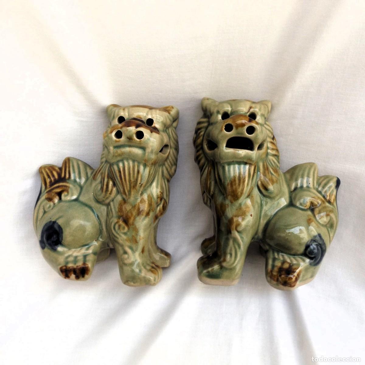 Antig&uuml;edades: perros FOO en ceramica vidriada - Foto 1
