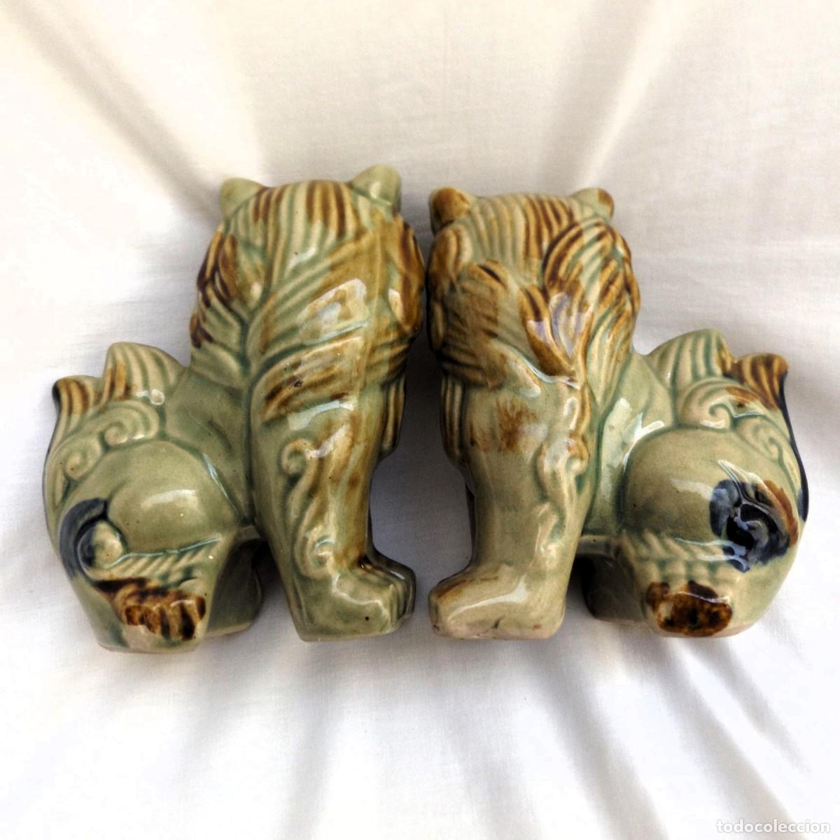 Antig&uuml;edades: perros FOO en ceramica vidriada - Foto 2