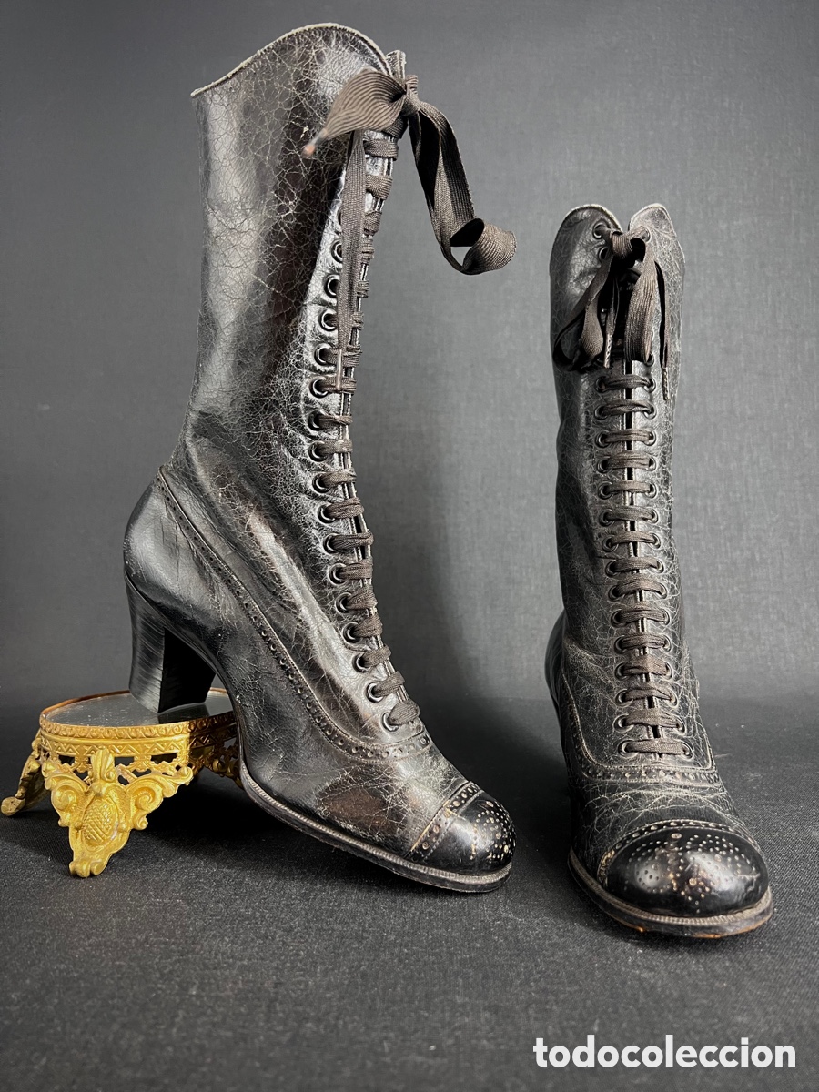 Antig&uuml;edades: Botines Victorianos de piel. S.XIX - Foto 4