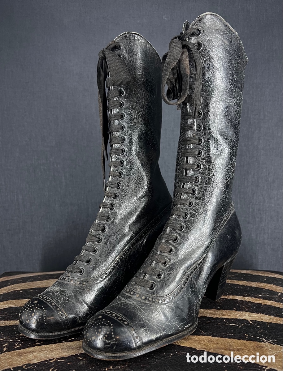 Antig&uuml;edades: Botines Victorianos de piel. S.XIX - Foto 11