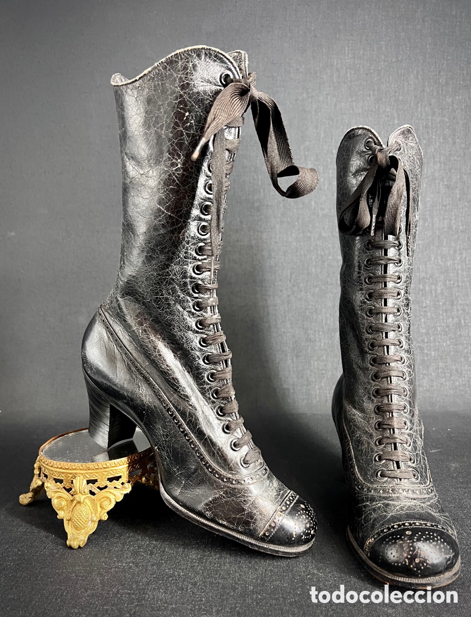 Antig&uuml;edades: Botines Victorianos de piel. S.XIX - Foto 19