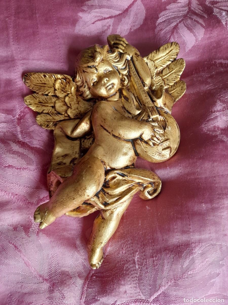 Antig&uuml;edades: Angelito dorado con guitarra - Foto 1