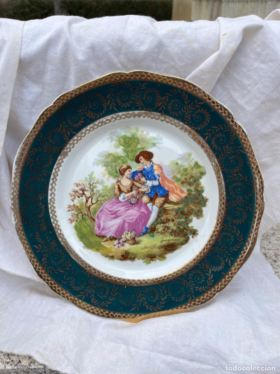 Antig&uuml;edades: Plato porcelana Limoges - Foto 2