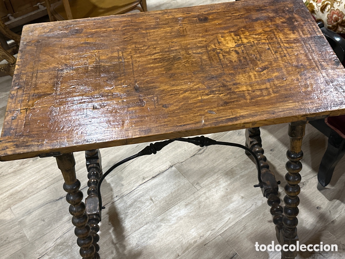 Antig&uuml;edades: Mesa de bargue&ntilde;o con pata de lira - Foto 4
