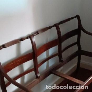 Antig&uuml;edades: Sof&aacute;-banco de madera tallada con asiento - Foto 3