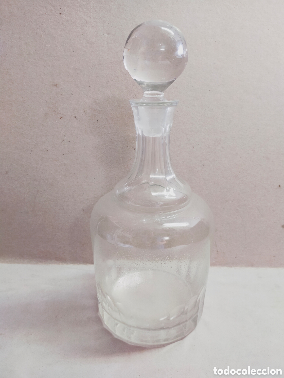 Antig&uuml;edades: BOTELLA DE CRISTAL. REDONDA. 30 CM. - Foto 2