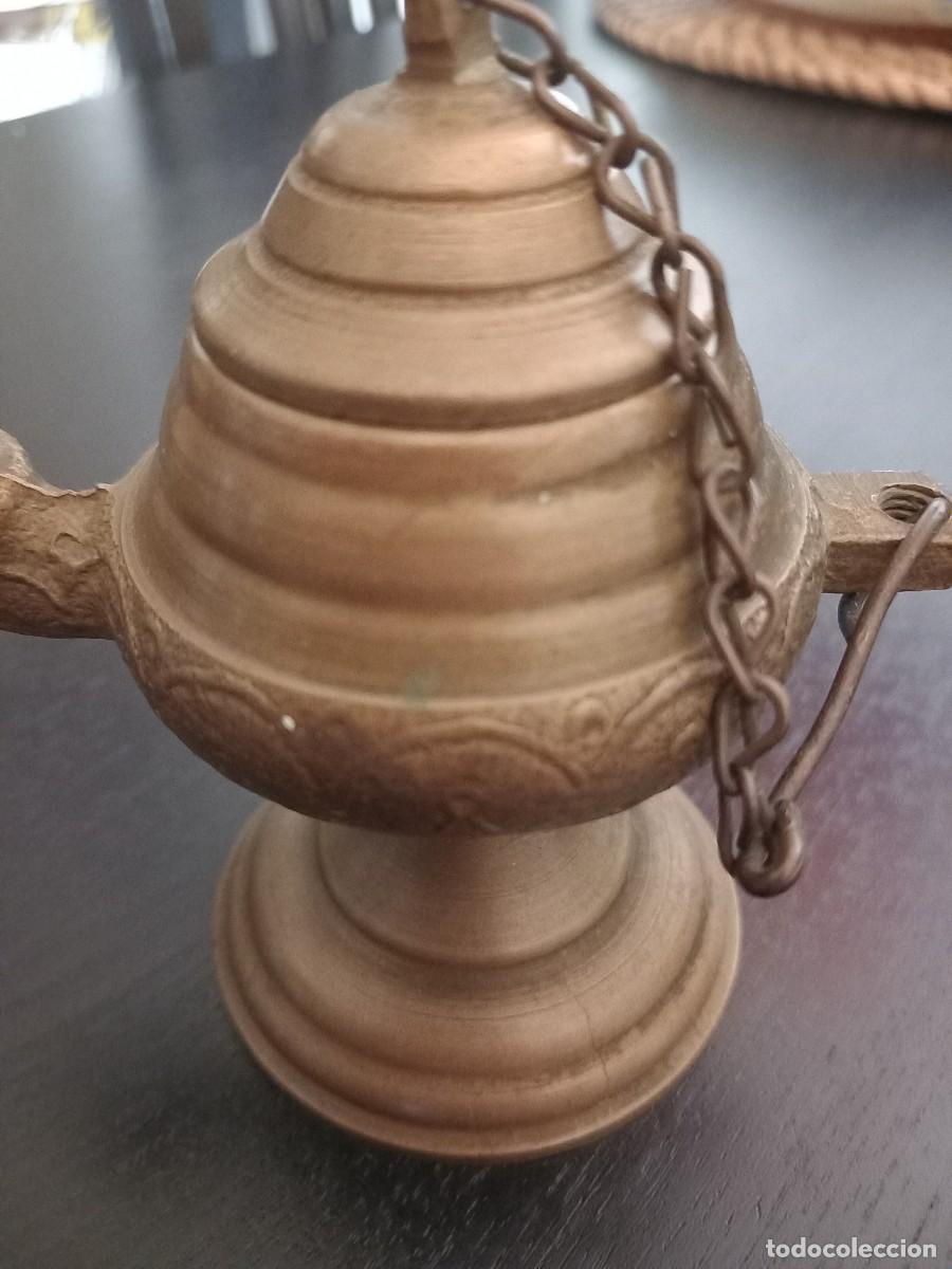 Antig&uuml;edades: L&aacute;mpara de aceite antigua - Foto 2
