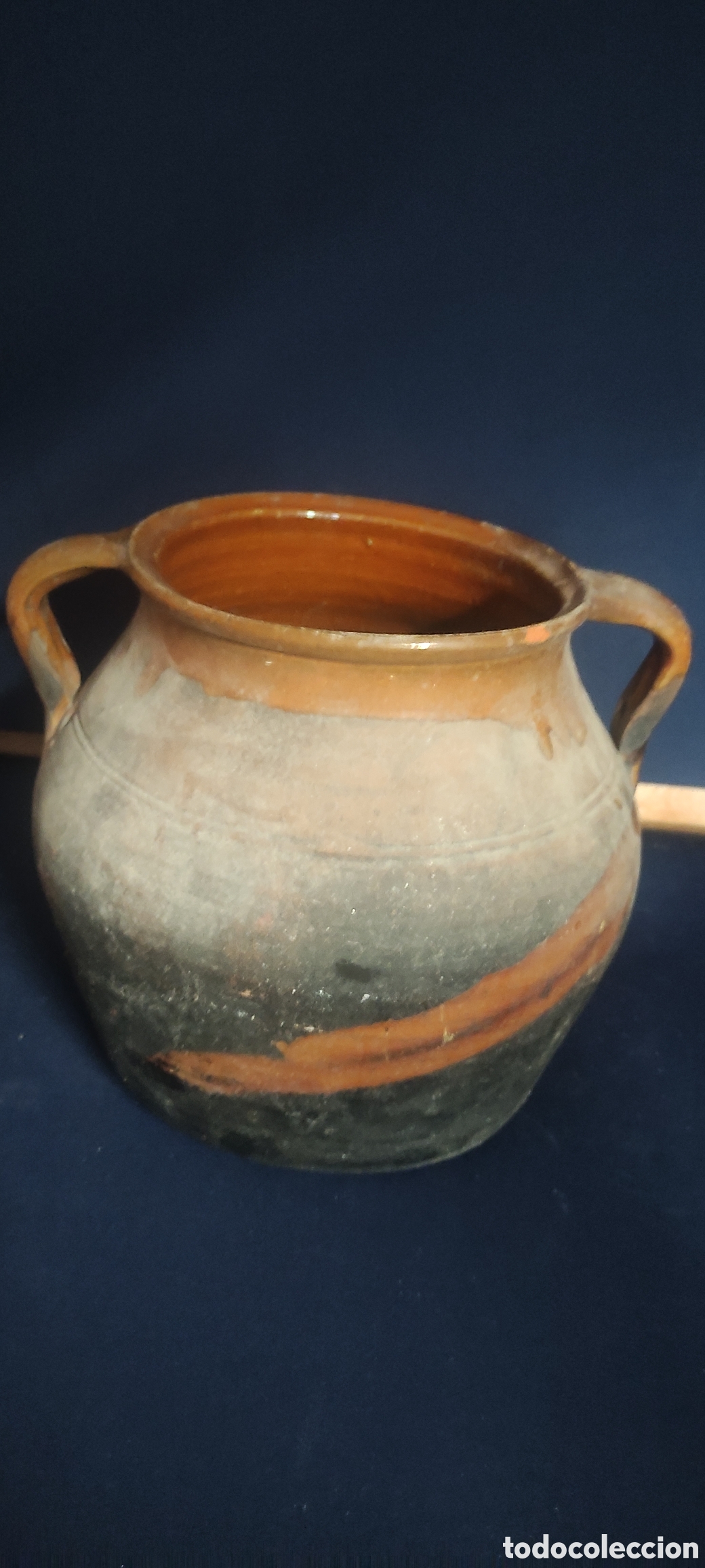 Antig&uuml;edades: ANTIGUA OLLA DE BARRO SEMI VIDRIADA - Foto 2