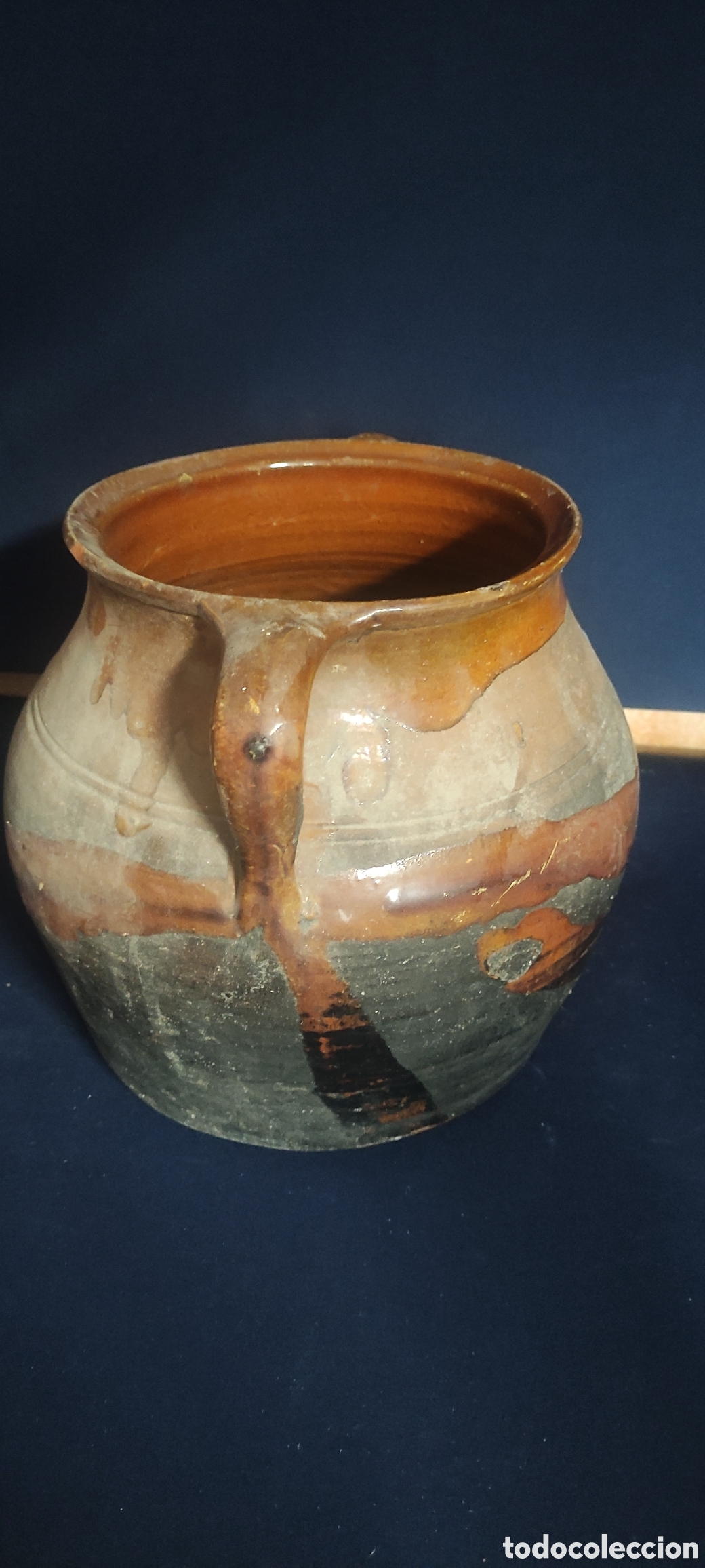 Antig&uuml;edades: ANTIGUA OLLA DE BARRO SEMI VIDRIADA - Foto 3