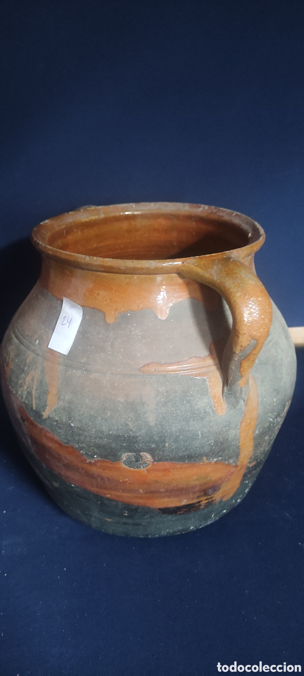 Antig&uuml;edades: ANTIGUA OLLA DE BARRO SEMI VIDRIADA - Foto 4