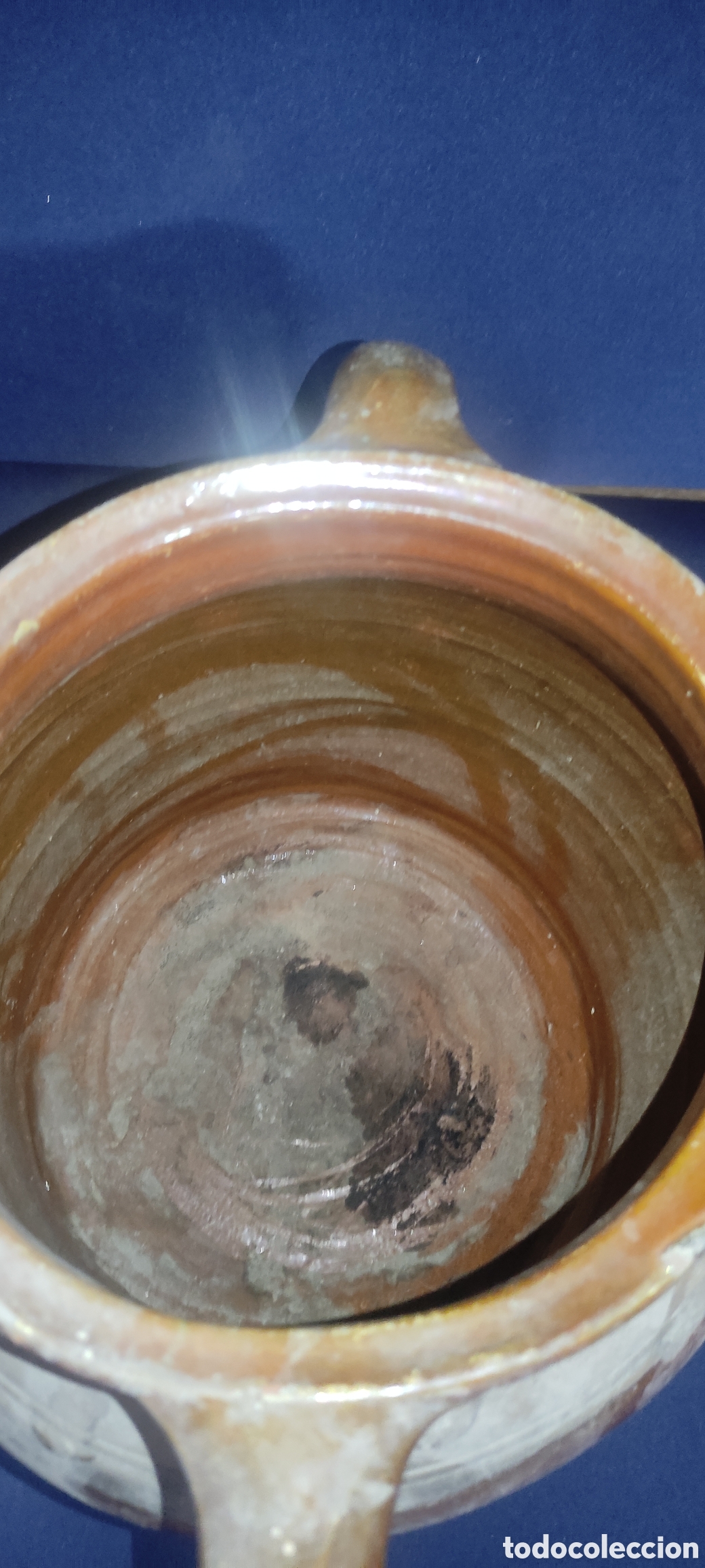Antig&uuml;edades: ANTIGUA OLLA DE BARRO SEMI VIDRIADA - Foto 5