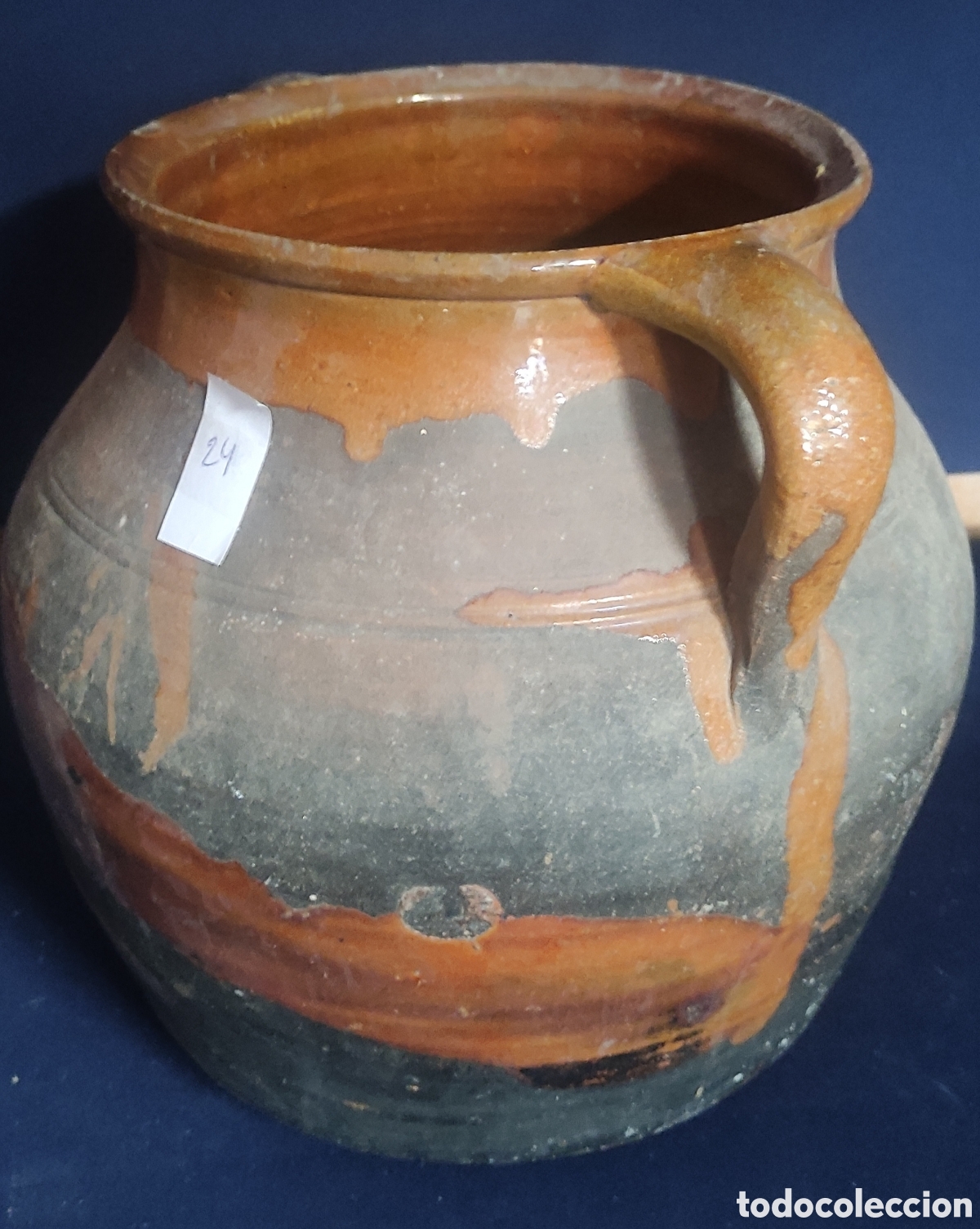 Antig&uuml;edades: ANTIGUA OLLA DE BARRO SEMI VIDRIADA - Foto 1