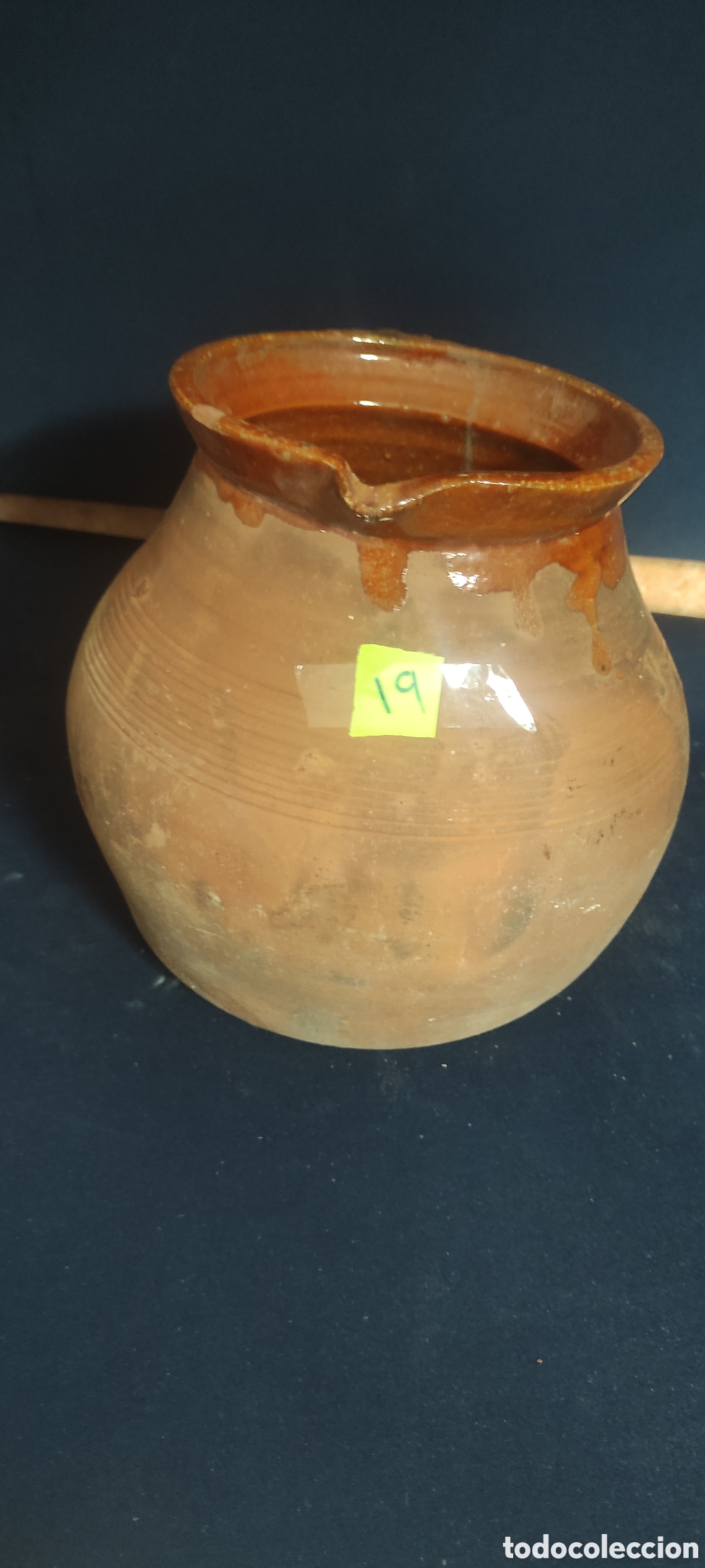 Antig&uuml;edades: Jarra de barro semi vidriada - Foto 2