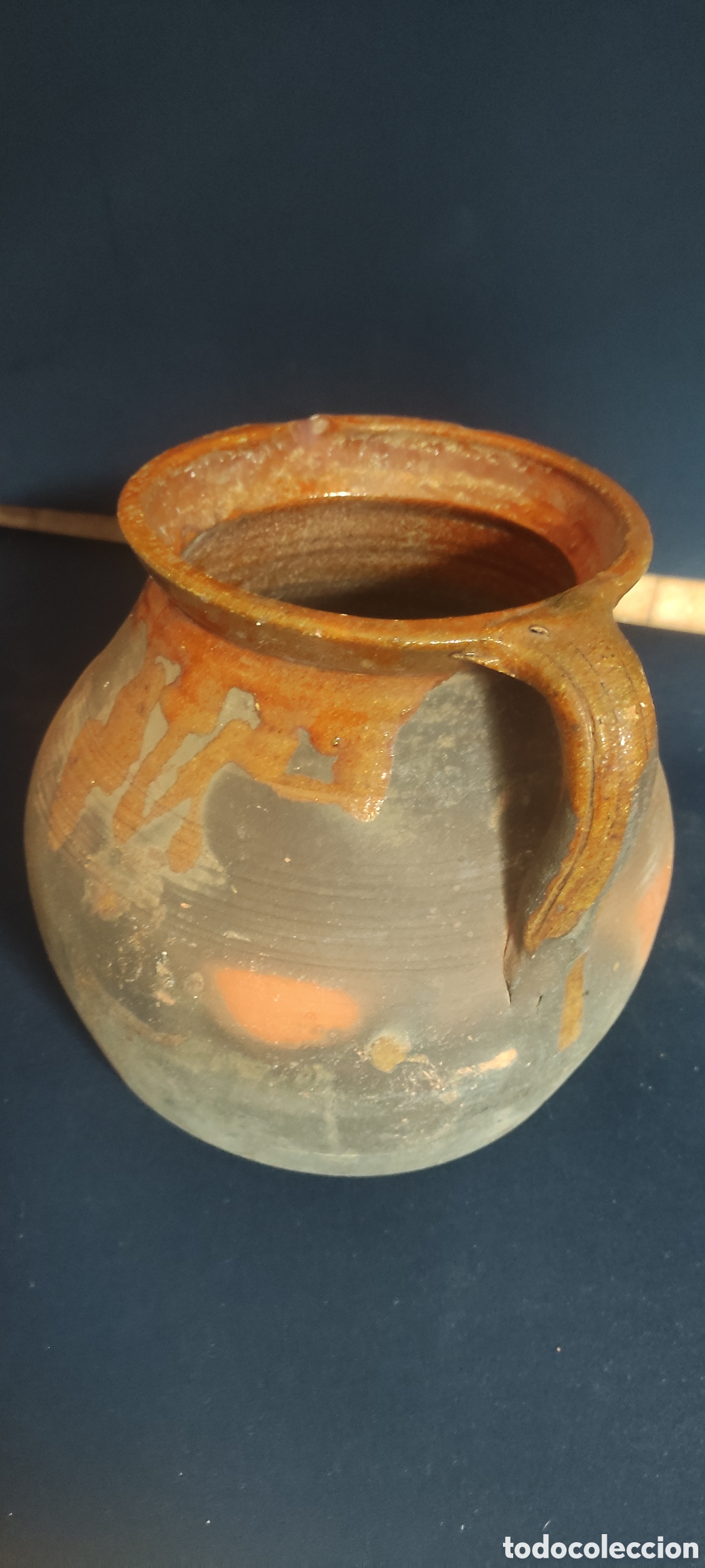 Antig&uuml;edades: Jarra de barro semi vidriada - Foto 4