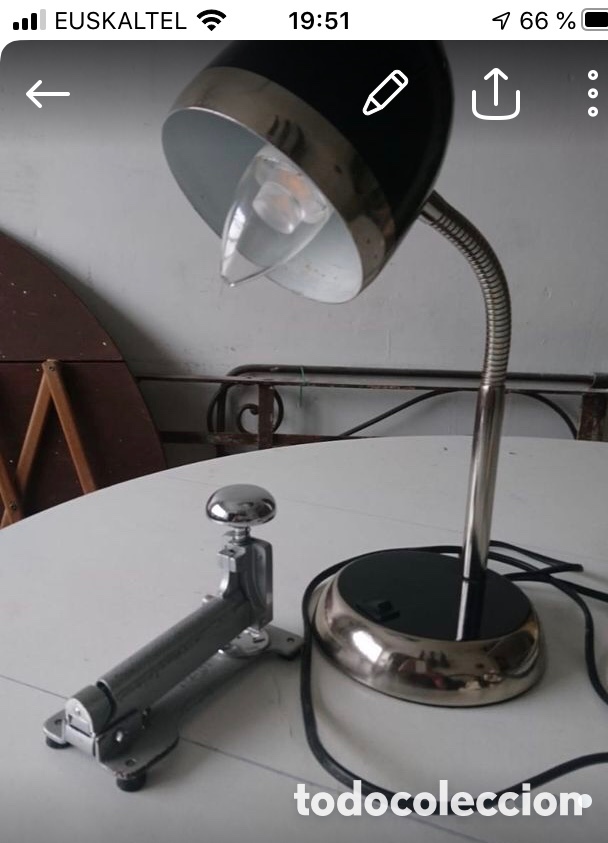 Antig&uuml;edades: L&aacute;mpara antigua original de mesa - Foto 5