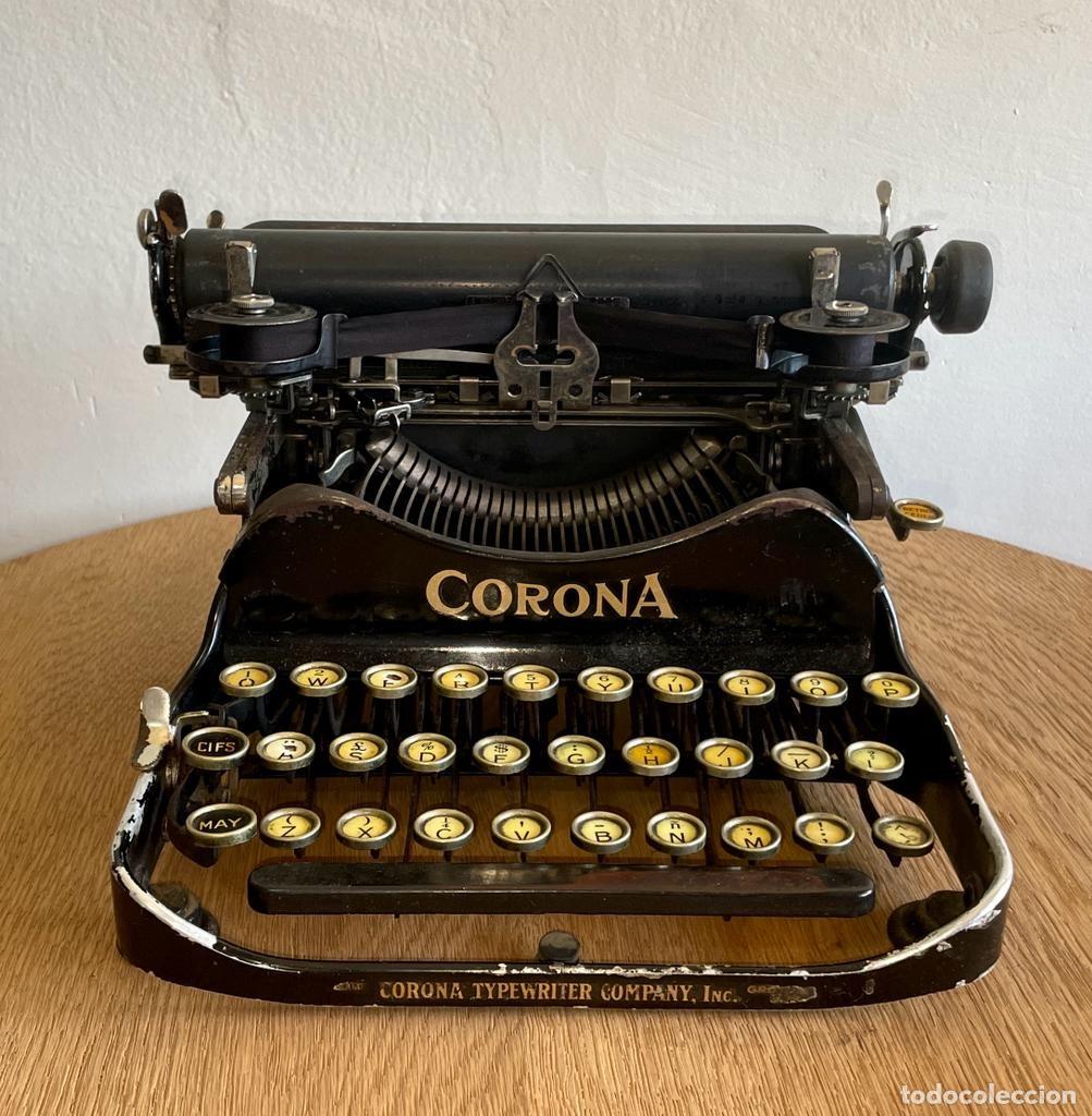 Antig&uuml;edades: Maquina de escribir Corona Made in EE.UU de 1917