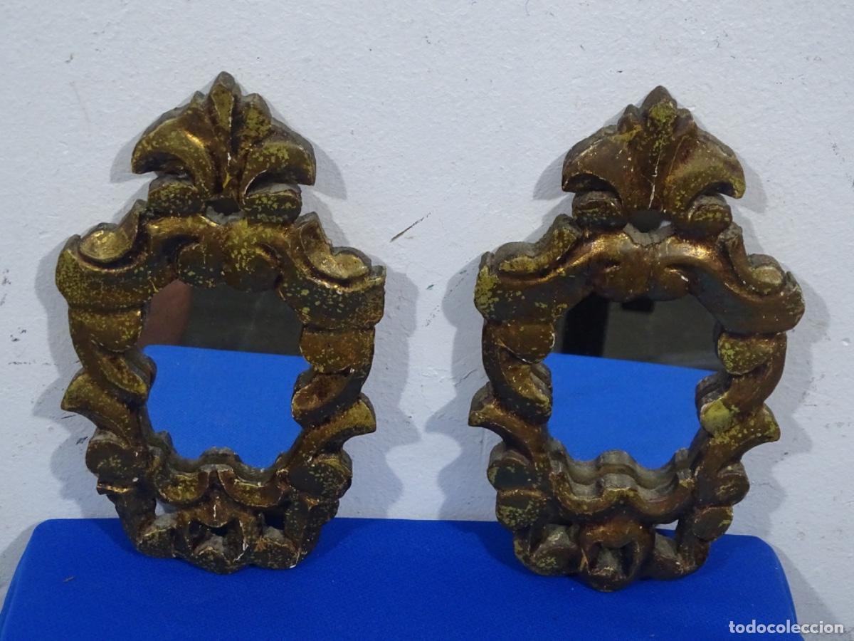 Antig&uuml;edades: 2 CORNUCOPIA ESPEJO EN MADERA. - Foto 1