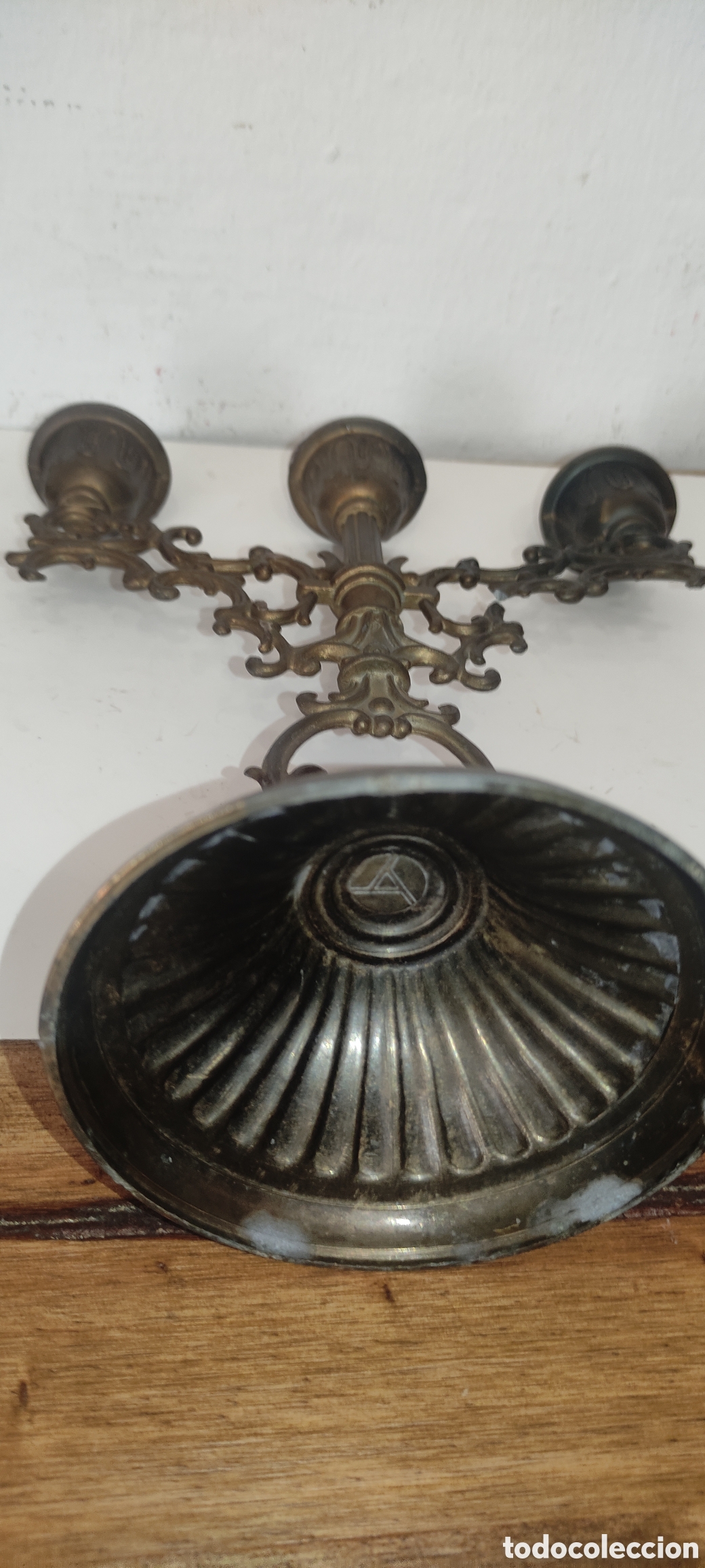 Antig&uuml;edades: CANDELABRO DE 3 BRAZOS - Foto 7