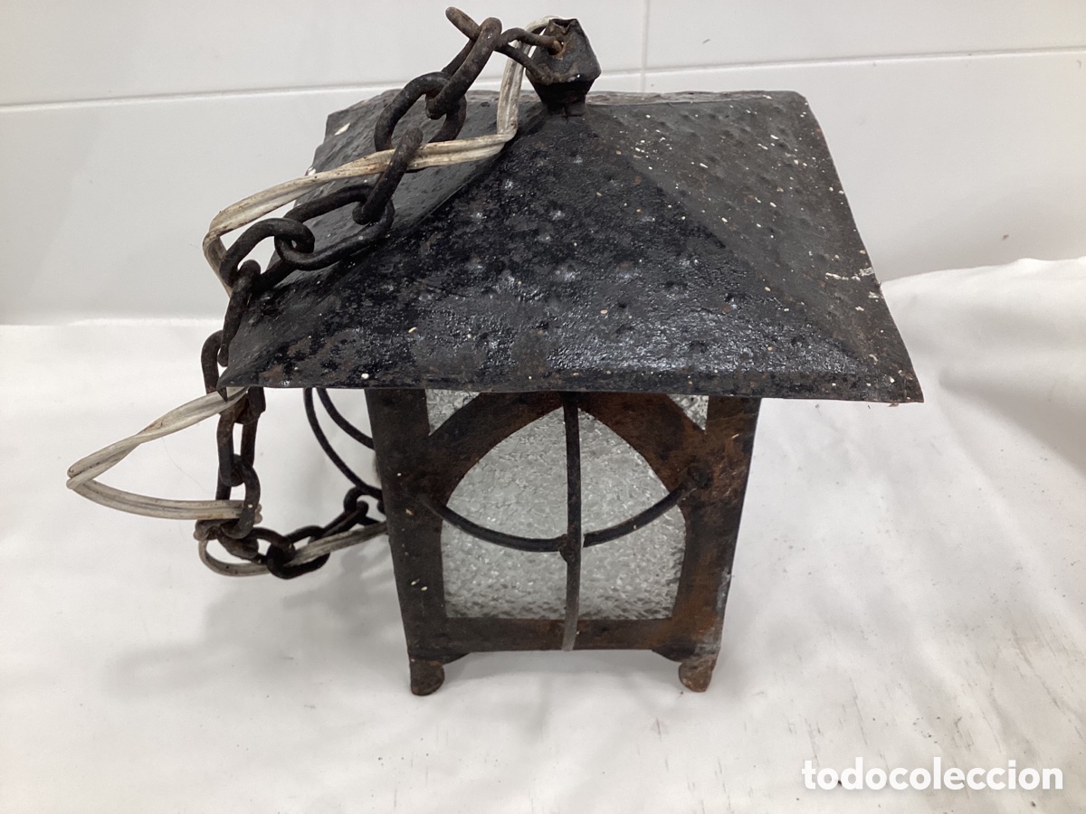 Antig&uuml;edades: Antiguo farol de hierro. - Foto 1