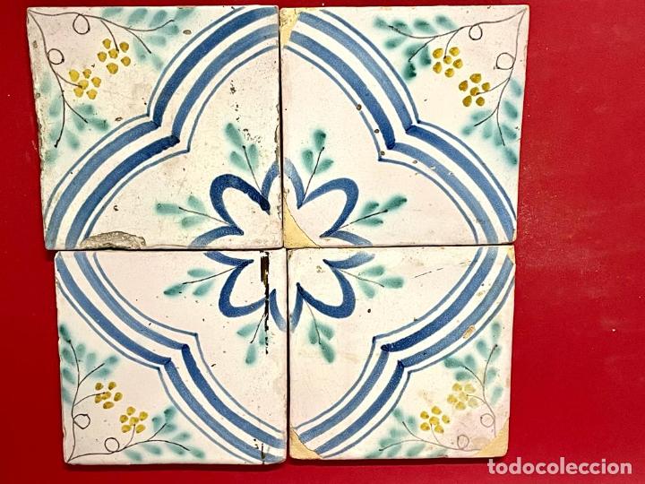 Antig&uuml;edades: CONJUNTO DE 4 BALDOSAS CATALANAS, CIRCA 1800 - Foto 1