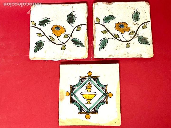 Antig&uuml;edades: CONJUNTO DE 3 BALDOSAS CATALANAS, CIRCA 1800 - Foto 1