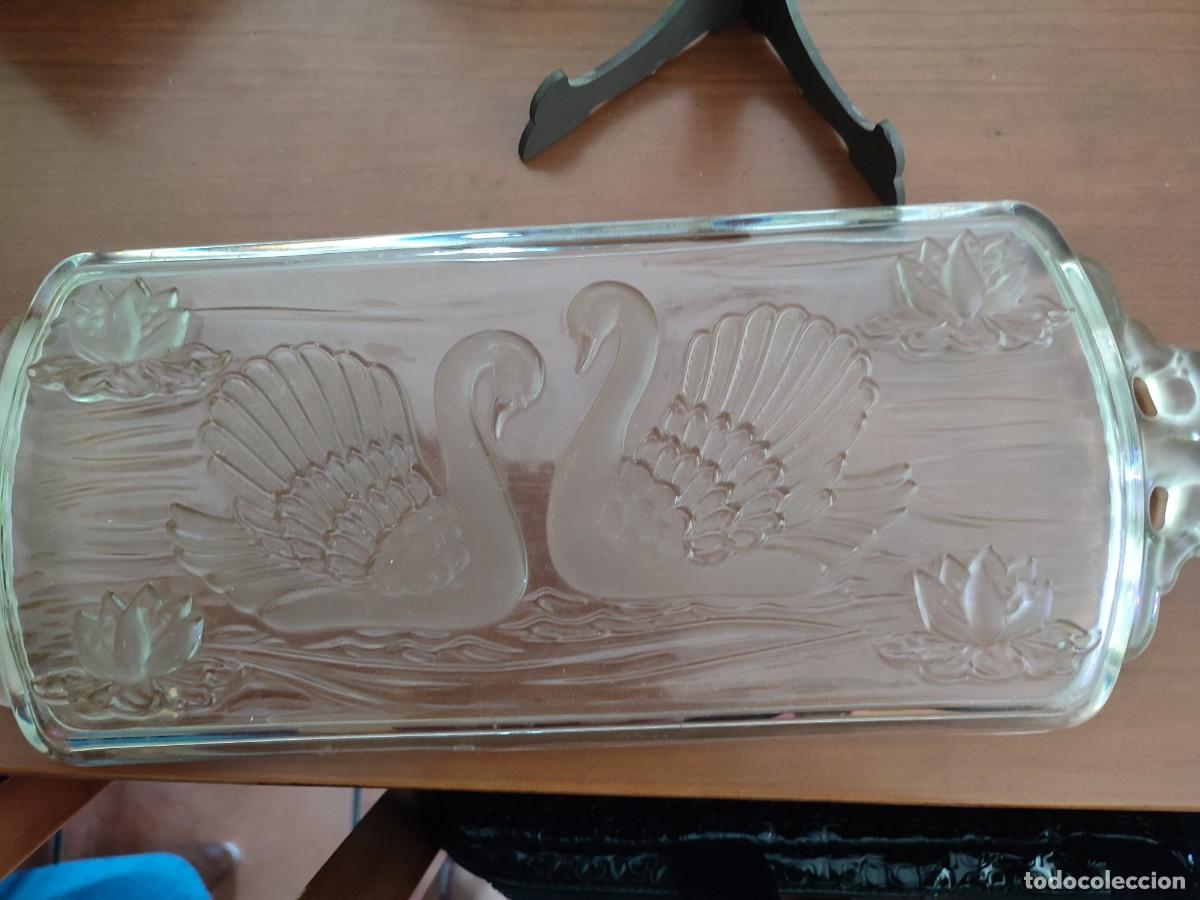 Antig&uuml;edades: Bandeja de cristal tallado - Foto 5