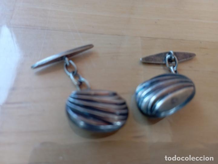 Antig&uuml;edades: VINTAGE GEMELOS FORMA DE CONCHA, DE PLATA. - Foto 1