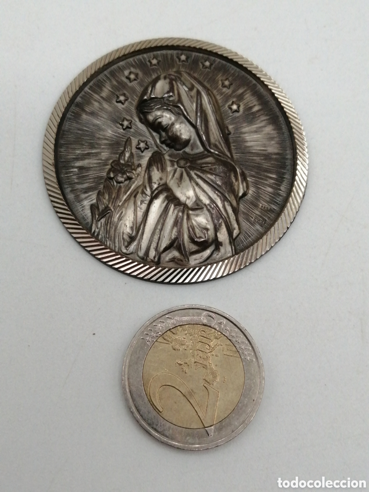 Antig&uuml;edades: Relieve plata 925mls. Virgen - Foto 2