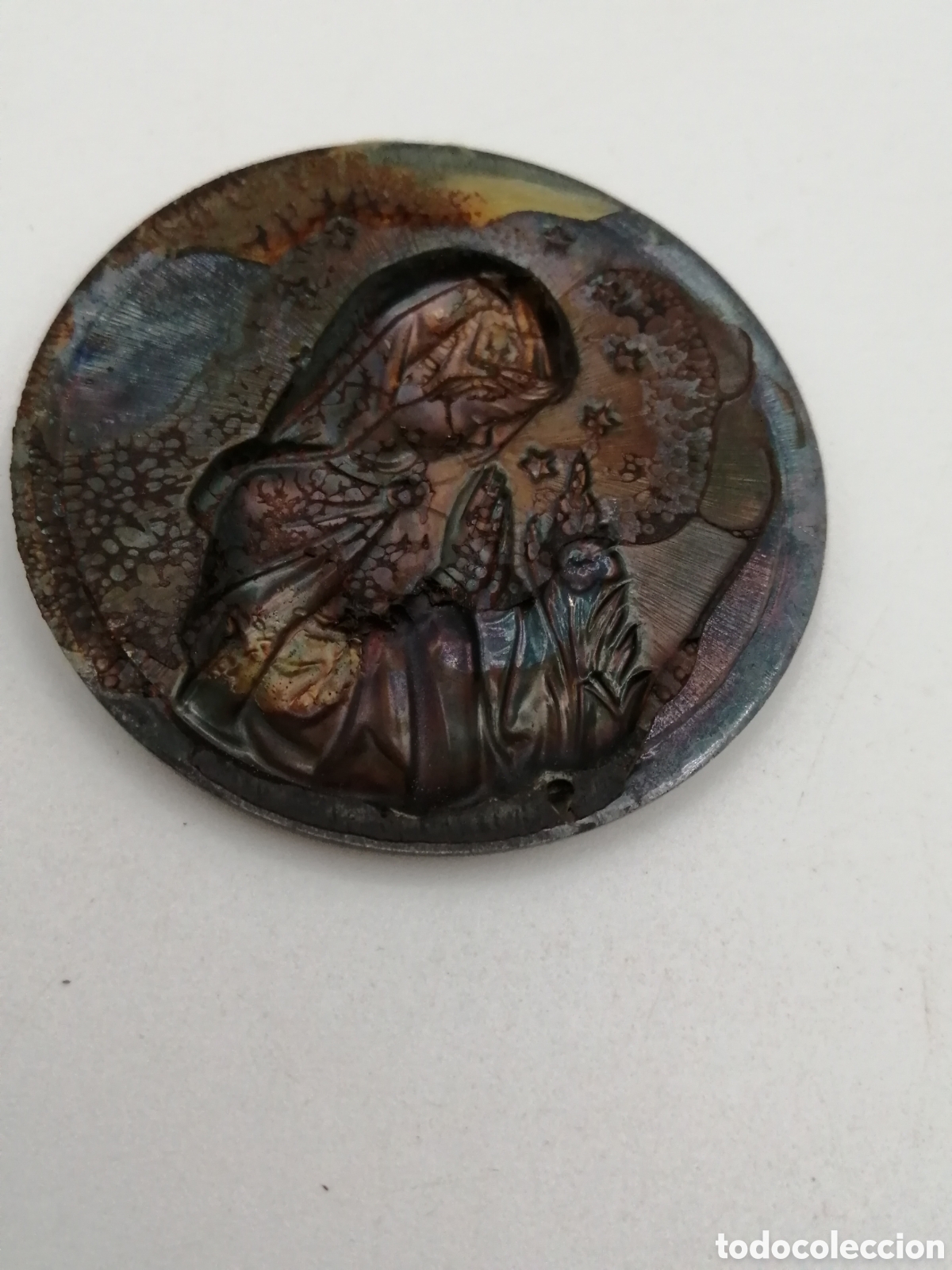 Antig&uuml;edades: Relieve plata 925mls. Virgen - Foto 4
