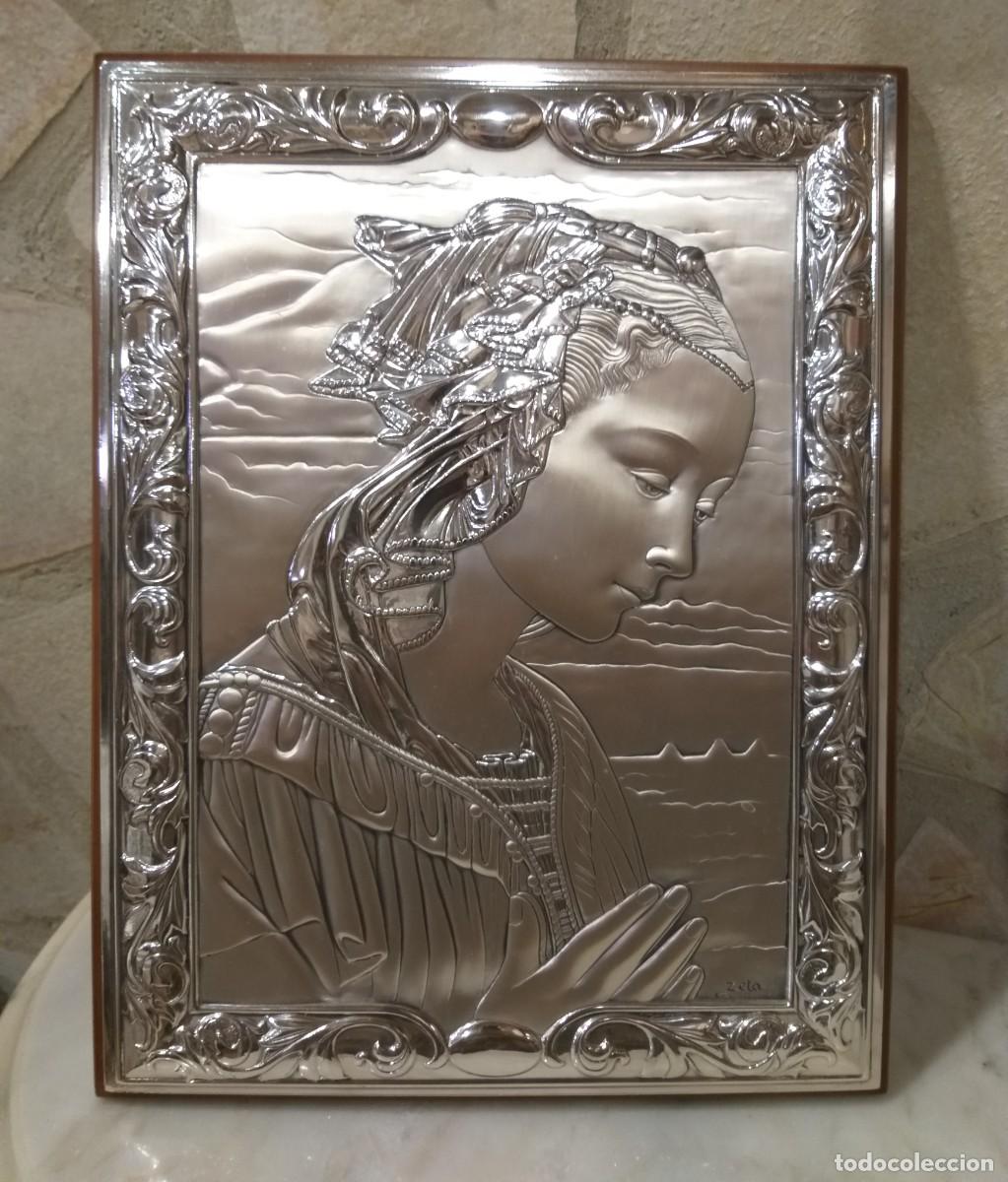 Antig&uuml;edades: CUADRO CON RELIEVES Y MARCO EN PLATA DE 925 - Foto 1