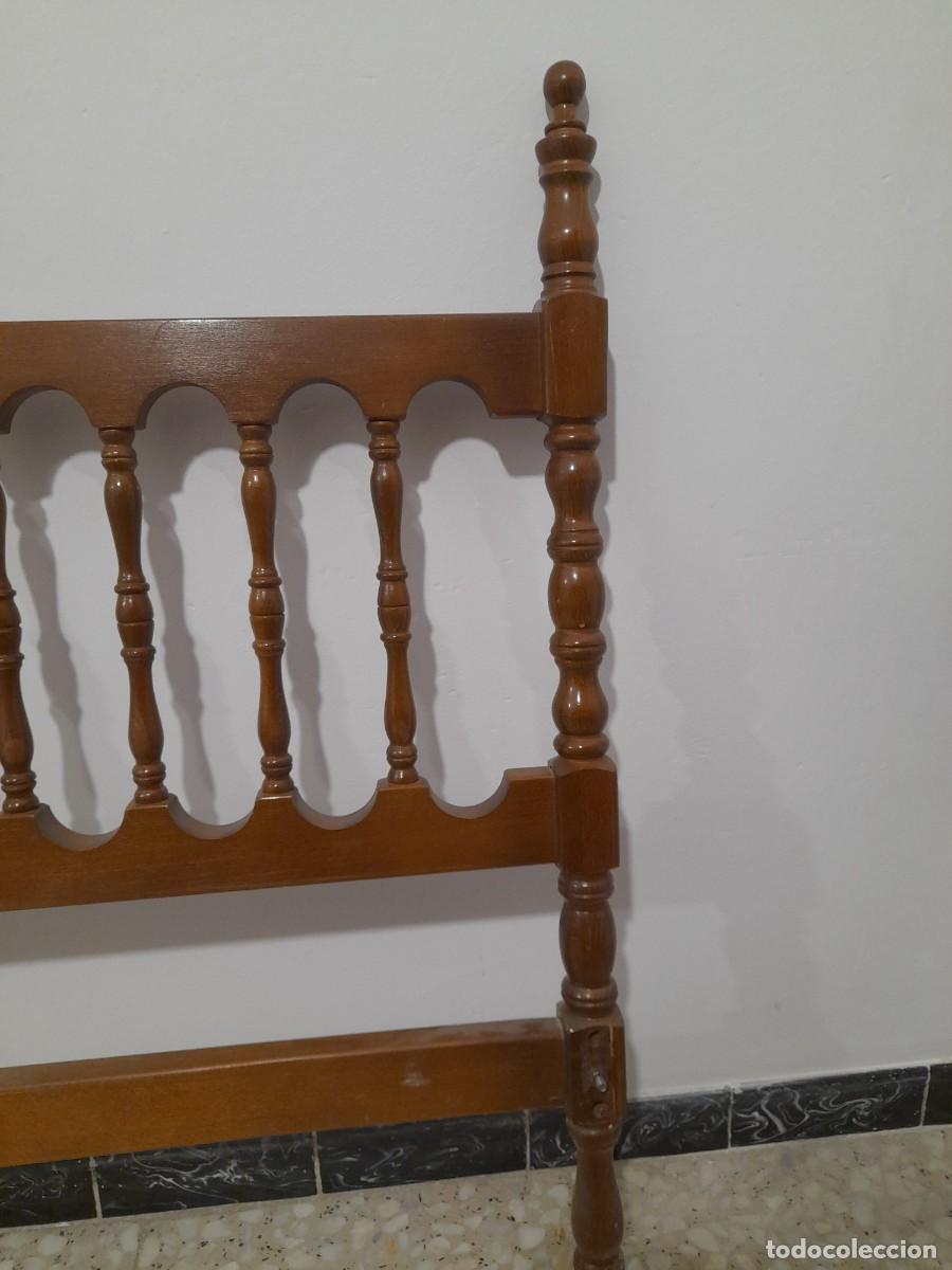 Antig&uuml;edades: Cabecero y pie de cama de madera torneada - Foto 4