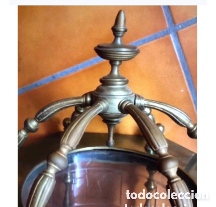 Antig&uuml;edades: Espectacular farol de bronce macizo con cristal tallado - Foto 5