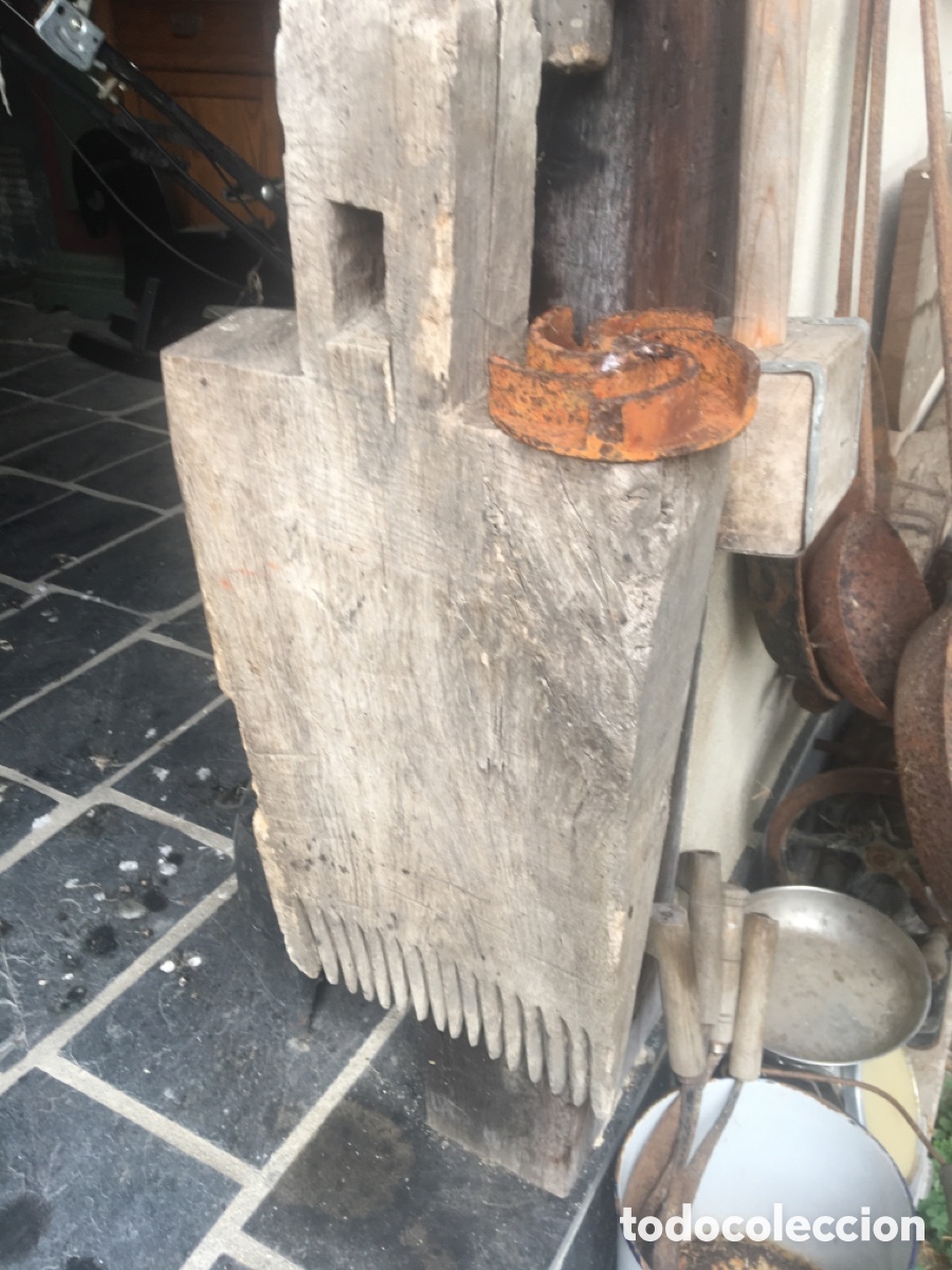 Antig&uuml;edades: Rastrillo Li&ntilde;o antiguo madera - Foto 1