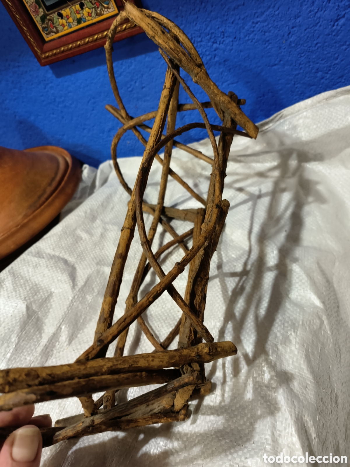 Antig&uuml;edades: Cuna. Hecha a mano 40s - Foto 3