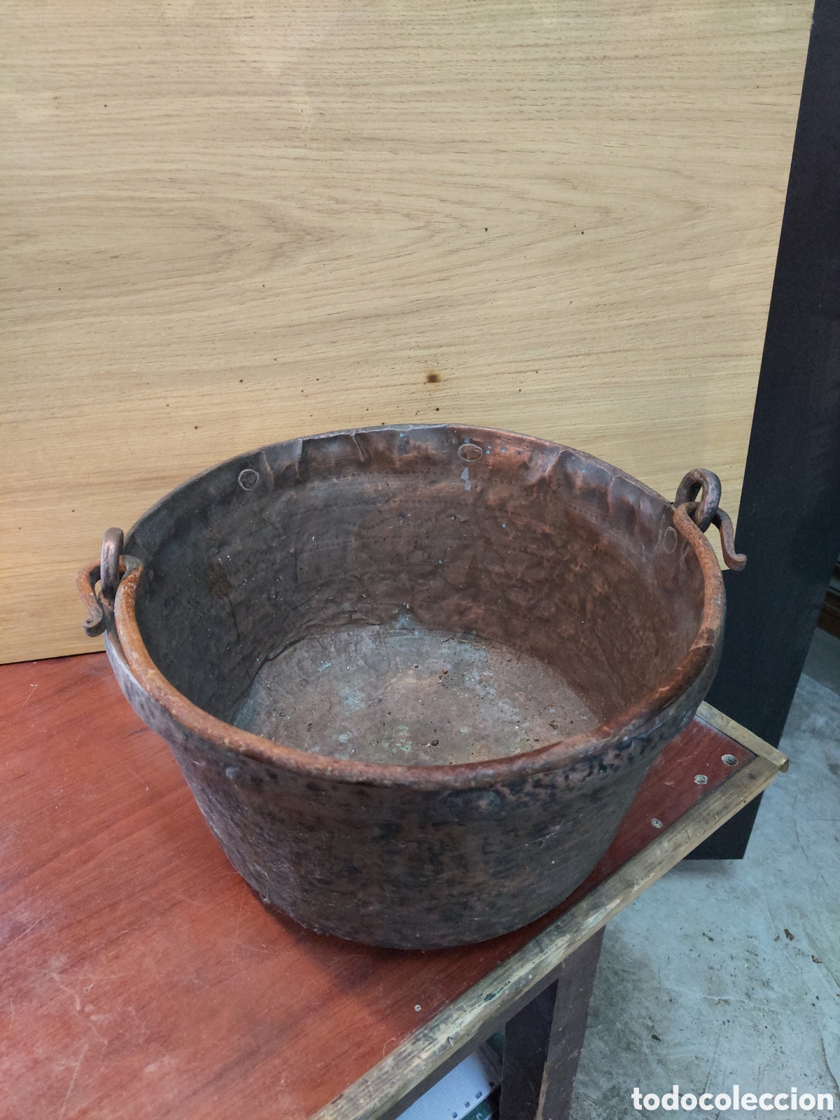 Antig&uuml;edades: Pote de cobre grande. - Foto 2
