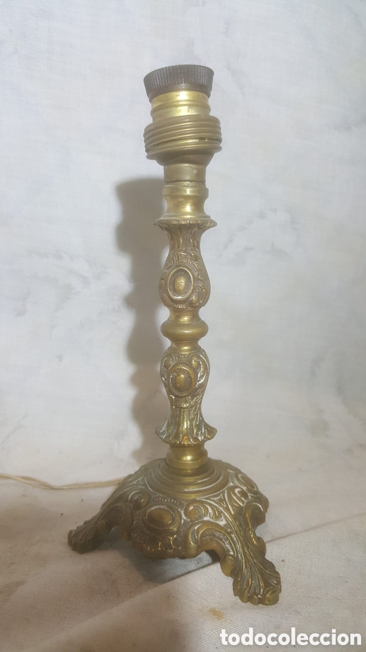 Antig&uuml;edades: ANTIGUO CANDELABRO DE BRONCE/LAT&Oacute;N - Foto 1