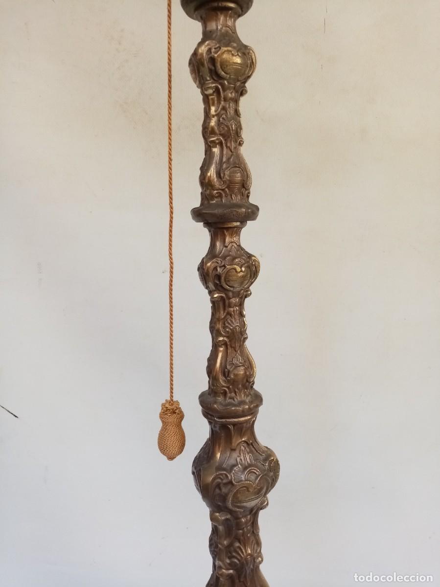 Antig&uuml;edades: pie de lampara barroco- - Foto 3