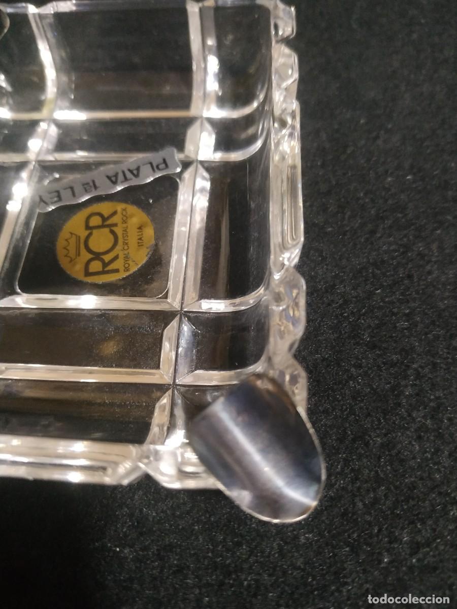 Antig&uuml;edades: CENICERO CRISTAL Y PLATA - Foto 2