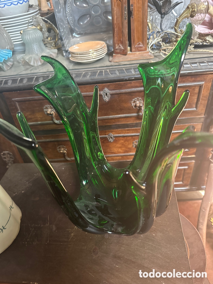 Antig&uuml;edades: Jarr&oacute;n de cristal de Murano verde - Foto 2