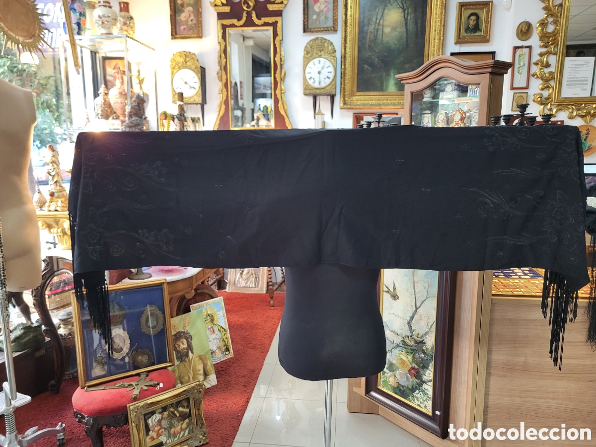 Antig&uuml;edades: MANTONCILLO CON FLECOS COLOR NEGRO - Foto 23