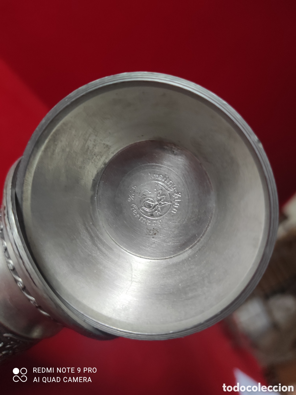 Antig&uuml;edades: 2 vasos de esta&ntilde;o con sello en la base - Foto 5