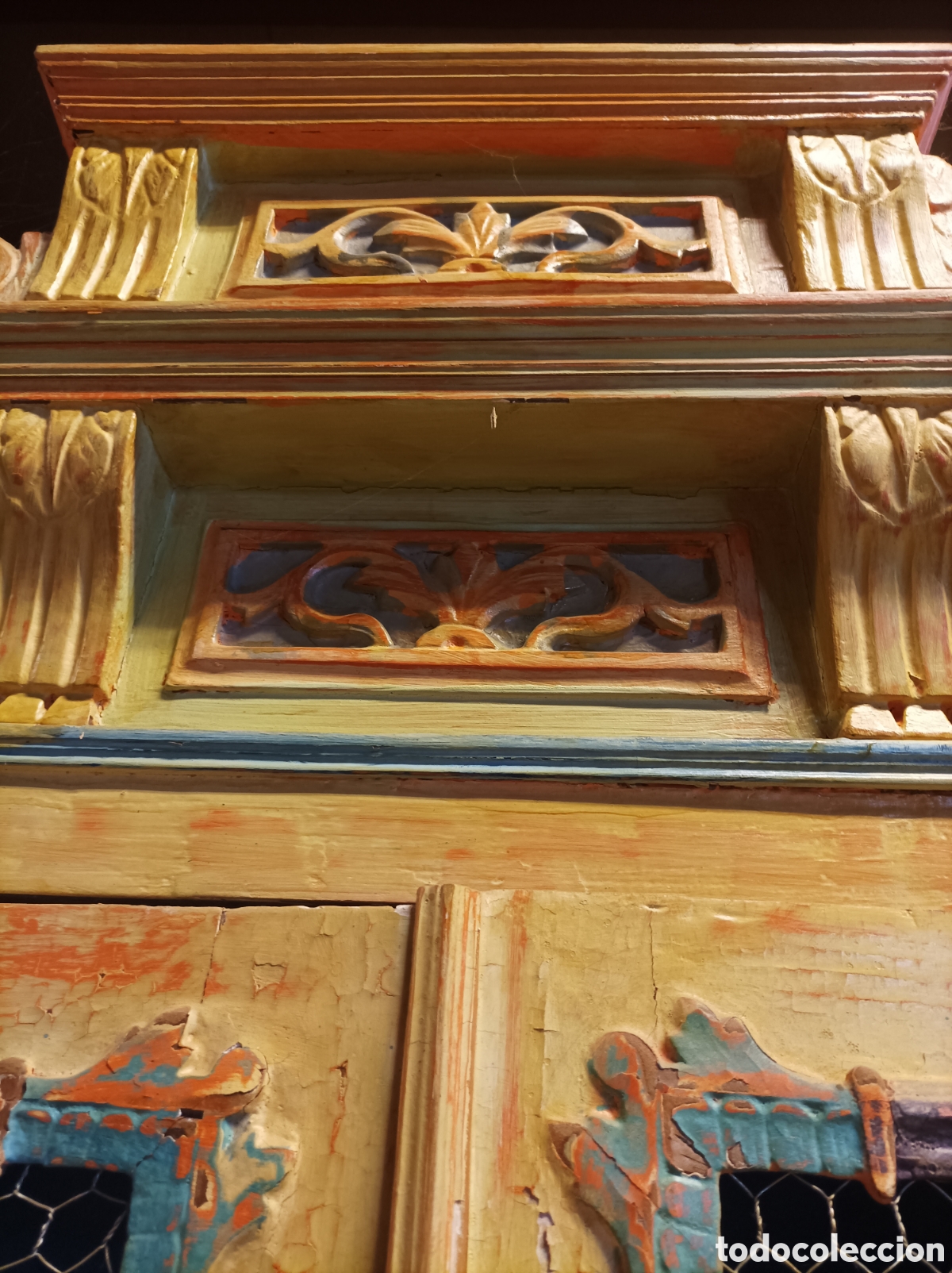 Antig&uuml;edades: Alacena antigua policromada - Foto 2