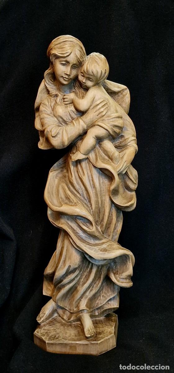 Antig&uuml;edades: VIRGEN CON NI&Ntilde;O TALLA MADERA MACIZA - Foto 3