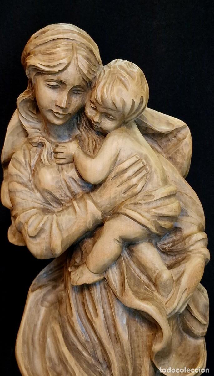 Antig&uuml;edades: VIRGEN CON NI&Ntilde;O TALLA MADERA MACIZA - Foto 5
