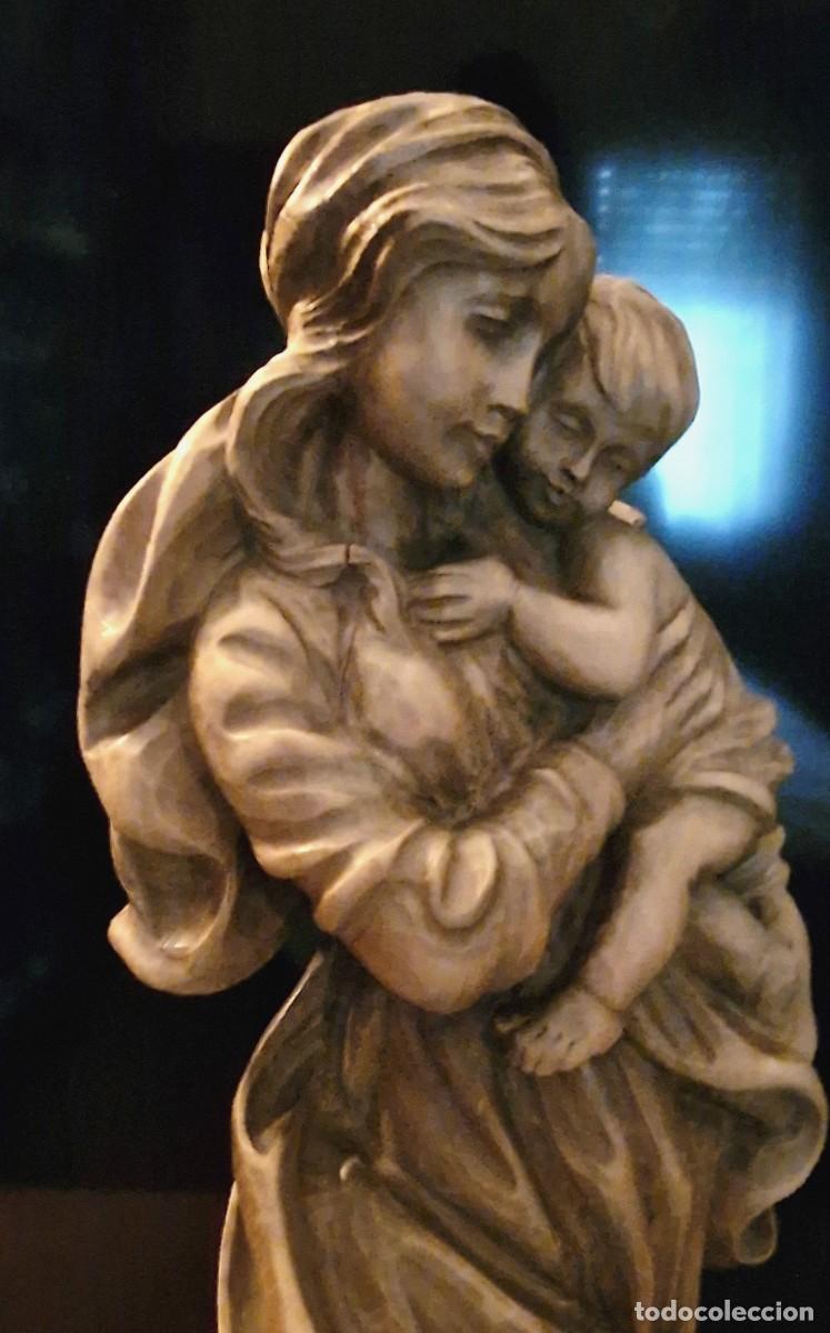 Antig&uuml;edades: VIRGEN CON NI&Ntilde;O TALLA MADERA MACIZA - Foto 8