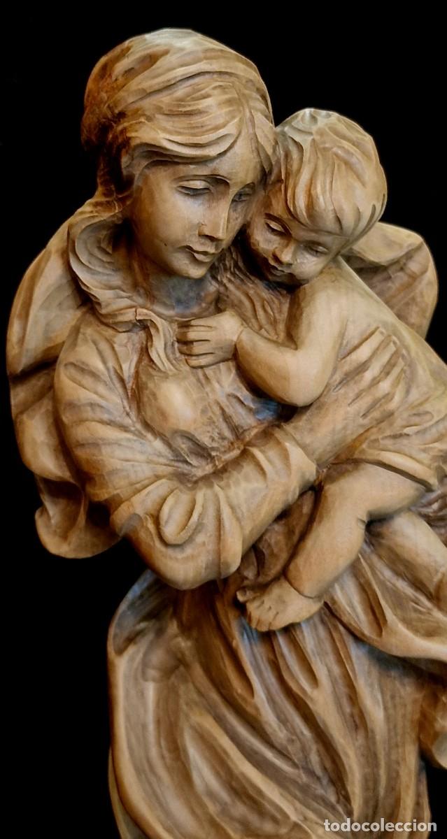 Antig&uuml;edades: VIRGEN CON NI&Ntilde;O TALLA MADERA MACIZA - Foto 1
