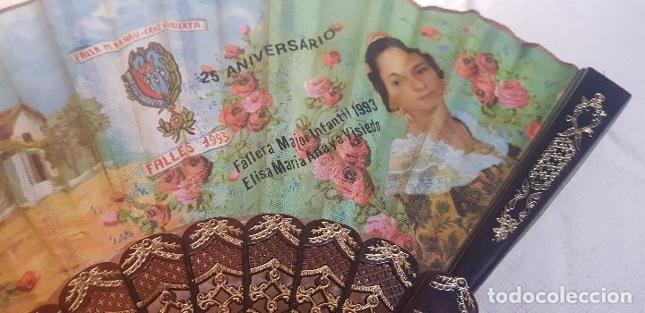 Antig&uuml;edades: ABANICO FALLERO 1993 23 CM LARGO - Foto 4